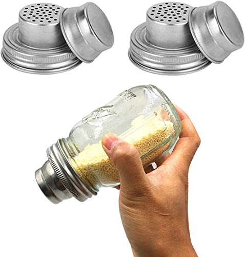 Strainer Shaker Lid for Mason Jars Spice Dispenser Replacement lids 2 Pack