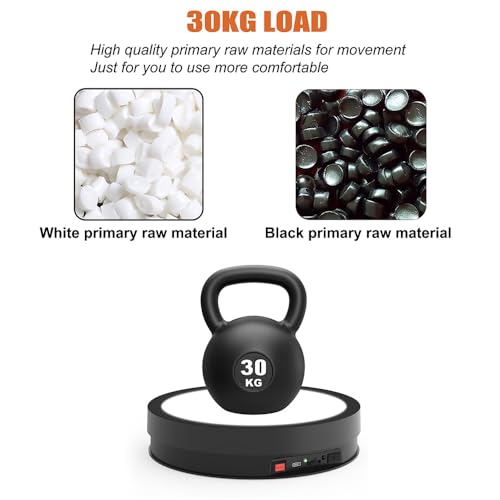 JAYEGT 8.66 Inch 360° Rotating Display Stand, 66lbs Load LED Full‑Screen Luminous Photography Turntable, Non‑Slip Wired Powered Display Turntable for Crystal Ball Collectibles Artwork Jewelry (Black, 6‑Color LED Light) - color: Black, size: 8.66inch