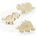 Jurassic Dinosaur Cookie Cutters and Skeleton Stampers T-Rex Stegosaurus Triceratops Fossil Cookie Cutters Set (Pack of 6)