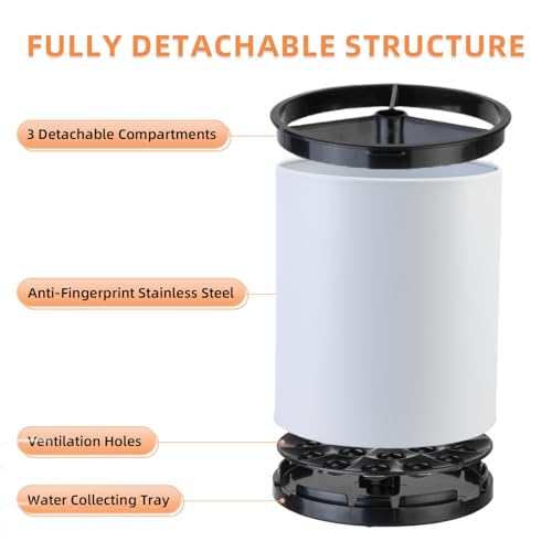 LIBODOUR Kitchen Utensil Holder,Large 360°Rotating For Countertop(2 Set) - color: white, size: Large & Medium