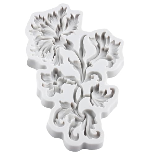 Lingzhi Baroque Fondant Mold Curlicues Relief Scroll Lace Silicone Molds - color: Style B