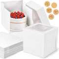 12Pcs 8x8x8 Inches Cake Boxes, White Square Bakery Boxes with Window - color: White, size: 8x8x8inch
