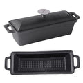 Crucible Cookware Cast Iron Bread Pan with Lid - Pre-Seasoned - Oven Safe Form for Baking and Cooking - Loaf Pan - color: Cast Iron