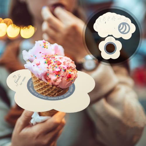 200pcs Drip-proof Ice-Pop Holder Paper for Boys and Girls Simple Drip-Free Ice Pop Paper Catcher for Ice Cream Cones and Party Buffet Displays