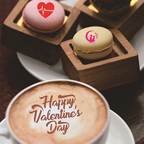 46 Coffee Stencils+2 Mesh Powder Shakers, Cake Baking Templates Coffee Decoration Stencils Coffee Art Template Coffee Mold Tool for Christmas Thanksgiving Cake Coffee Cappuccino - size: 46 Coffee Stencils + 2 Powder Shakers