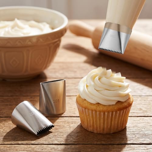 3 Pcs Frosting Piping Tips, Piping Tips for Cake Decorating, Stainless Steel Icing Pipings Nozzles, Cake Icing Nozzles Tip for Cupcakes, Cakes, Cookie and Decorating