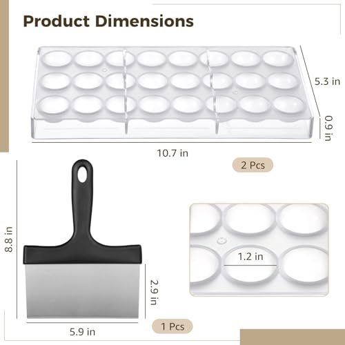 Polycarbonate Chocolate Molds, Chocolate Candy Mold with Chocolate Scraper, Half Ball Chocolate Making Molds for Smoothing Cheese, Cream (A) - color: A