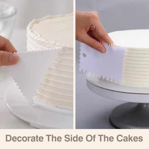 11Pcs Icing Smoother,Acrylic Cake Scraper Smoother Set