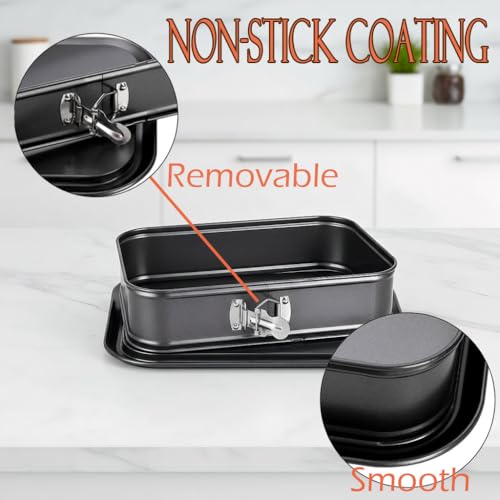 Springform Cake Pan Non-Stick, 11 x 7.1 Inch Rectangle Cheesecake Pan, Tiramisu Bakeware with Removable Bottom Baking Pan Mold Leakproof
