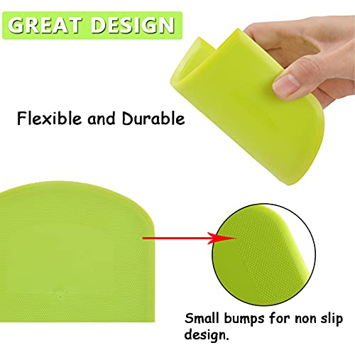 WAFJAMF 2 Pack Plastic Dough Bowl Scraper Food Grade Flexible Bench Cutter