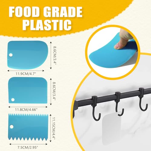 Litoexpe 6 Pack Stainless Steel Icing Spatulas with Blue Scrapers - color: Blue