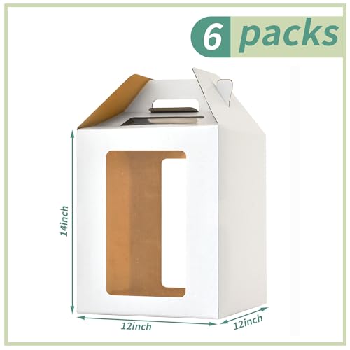12x12x14 Inch Tall Cake Boxes for Tier Cakes,Layer Tiered Cake Box,6Pack - color: 12×12×14in-6pack