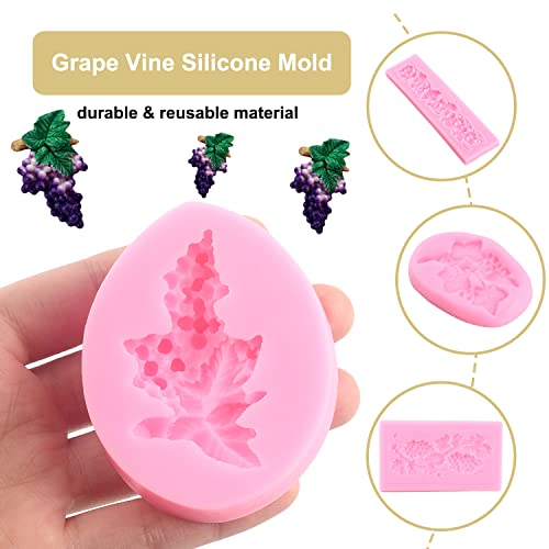 ZiXiang Grapes Fruit Silicone Molds Grape Leaves Fondant Mold Set Of 4 - color: Style F