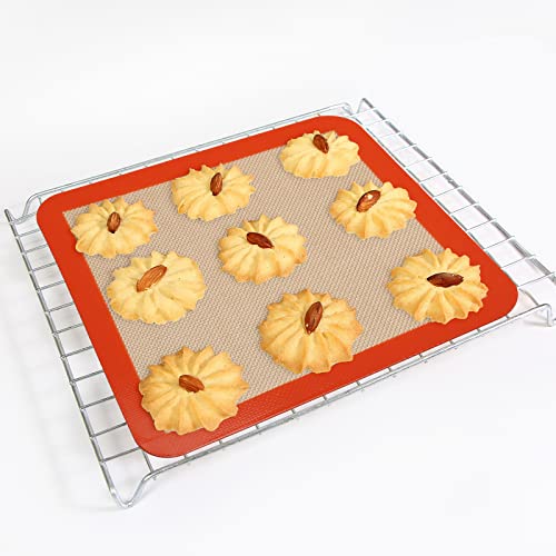 Square Silicone Baking Mats for 10 Inch Cake Pan, 9.65"Square Food Grade Silicone Mat for Baking Sheet for Cake/Pastry/Toast/Pie, Non-Stick Reusable Baking Mat for 10x10 Air Fryer/Cake Pan/Oven - size: 9.7"L x 9.7"W