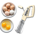 Rotary Egg Beater Manual Hand Crank Mixer - Stainless Steel Hand Mixer with Double Rotating Heads for Beating, Blending, and Whipping - Dishwasher Safe Kitchen Gadgets by Kings County Tools (Cream) - color: Cream White