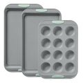 Pyrex 3-Piece Metal Cookie & Muffin Sheet Bakeware Set, Sage - color: Sage, size: 3 Piece Value Pack