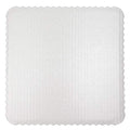 O'CREME White-Top Scalloped Square Cake Board 3/32 Inch Thick, 8 Inch x 8 Inch - Pack of 10 - size: 8" x 8"
