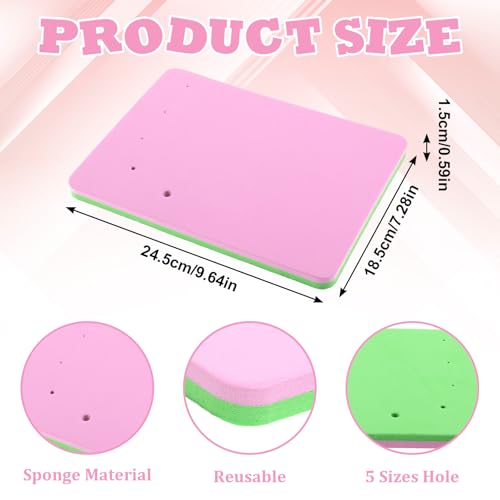 Polymer Clay Mat with 5 Holes, Fondant Paste Cake Foam Pad Mat Rectangular Flower Drying Mats Clay Modelling Tools Crafts Mats for Sugarcraft Cakes Decoration Painting