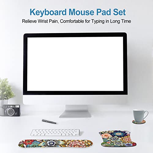 ToLuLu Keyboard Wrist Rest Mouse Pad Support, Ergonomic Mousepad fr Laptop - color: Lovely Flor