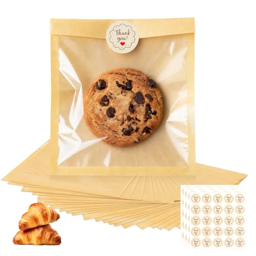 100Pcs Cookie Bags with Seal, Premium Cookie Packaging Bag 7.1 * 7.5 - size: 7.1*7.5