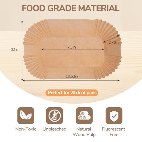 Loaf Pan Liners,2lb Loaf Pan Liners for Baking Bread 9x5, Loaf Pans Parchment Liners,150pcs Non-Stick Parchment Paper for Loaf Pans,Loaf Liners for Baking,Inner Dimensions are 7.5 x 3.5 inches - size: 9x5 Inch-150pcs