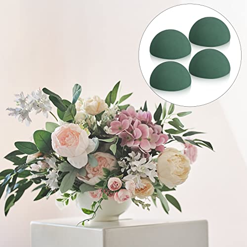 Boao 4 Pcs Half Ball Floral Foam Block 4.72 x 2.36 Inch Green Wet Dry Flower Foam Balls Large Flower Craft for Wedding Fresh and Artificial Flowers Plant Bouquet Arrangement DIY Craft - size: 4.72 x 2.36 Inch