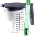 11-Pc Measuring Cups and Spoons Set, Stackable with Lids, Green - color: 11 Piece - Green