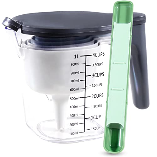 11-Pc Measuring Cups and Spoons Set, Stackable with Lids, Green - color: 11 Piece - Green