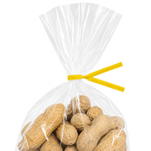 5 Inch Yellow Twist Ties - 2000 Count | Paper Coated Wire Bag Ties | Bread Bags, Bakery, Candy, Coffee & Food Packaging | Dispenser Box | Bits N Things - color: Yellow, size: 5 Inch - 2000 Count
