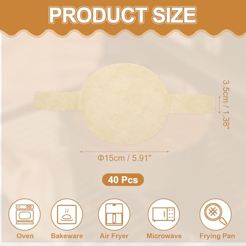 uxcell Parchment Paper Rounds 6" Brown 40 Sheets - color: Brown, size: 5.9"