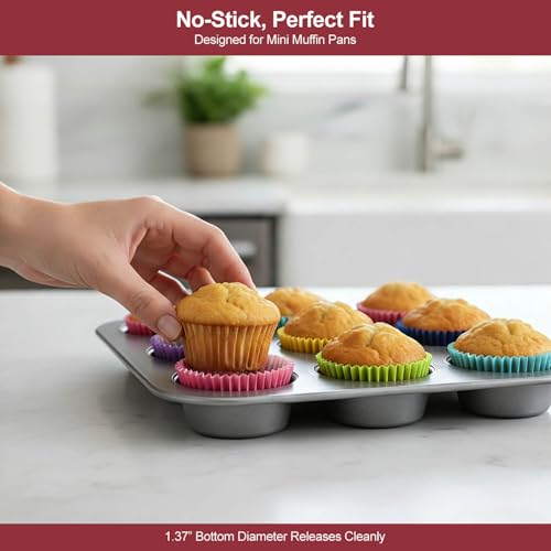 400 Pcs Mini Bright Rainbow Cupcake Liners Paper Baking Cups