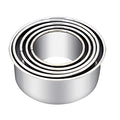 Biscuit Cutters, Round Cookie Cutters/Stainless Steel Dumpling Skin Cutters/Cake Pastry Cutters/Cake Cookie Scone Cutters Molds stamps for Cooking Baking (5Pcs, Plain Edge) - size: 5Pcs, Plain Edge