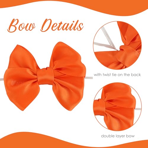 AIMUDI Rainbow Bows 3.5" Satin Bows with Twist Ties 6 Colors Rainbow Bow for Gift Wrapping Crafts Treat Bags Candy Cake Pop Premade Bow for Baby Shower Birthday Party Spring Decoration, 60 PCs - color: Rainbow