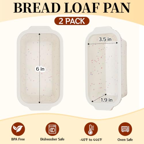 2 Pack Silicone Bread Loaf Pans, Metal Reinforced Bread Pan Small Loaf Pans - size: Small 6''×3.5'' (1-Cavity)