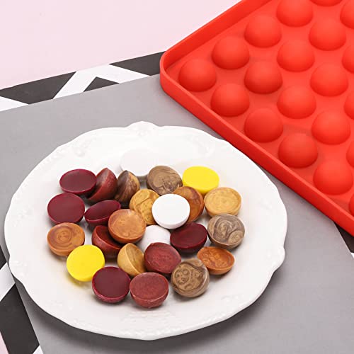 2 Pcs Small Silicone Molds, 140 Cavity Semi Sphere Molds for Chocolate, Baking, Homemade Candy, Wax Melts Beads, Ice Balls, DIY Dog Training Treats - size: 2 of 140 Cavity-Small Size