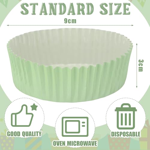 Uiifan 150 Pcs Paper Baking Cups Muffin Liners Microwave Safe,Green - color: Green