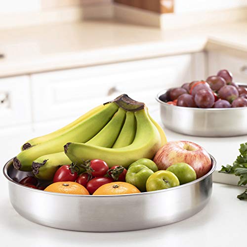 P&P CHEF 11 Inch Cake Pan, Stainless Steel Round Cake Pans, Silver & 4 Pcs - color: Silver, size: 11 Inch