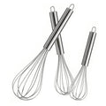 OOKUU Stainless Steel Wire Whisk Set - 3 Packs Balloon Whisk, Thick Wire Wisk ＆ Strong Handles, Egg Frother for Cooking, Blending, Whisking, Beating and Stirring (8"+10"+12")