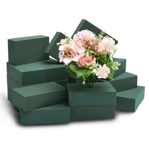 XCEL Floral Foam Blocks - Reusable, Weather Resistant Craft Foam for Artificial Flower Arrangements, Faux Florist Foam Planters Florist Supplies (Green 5.5" x 3.1" x 1.7" - 10 Pack) - color: Green 5.5" x 3.1" x 1.7" - 10 Pack
