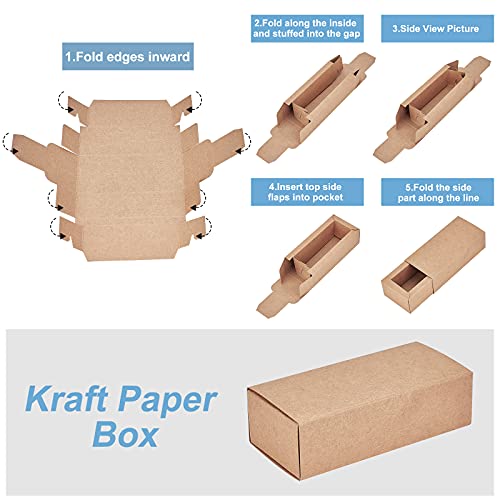 BENECREAT 12PCS Brown Kraft Packaging Drawer Box 4.8x2x1.5 Inch Cardboard Present Box for Lipstick, Small Perfume Essential Oil Bottle, Christmas, Festival Gift Packaging - color: Brown, size: 4.8 X 2 X 1.5 Inch (Pack of 12)