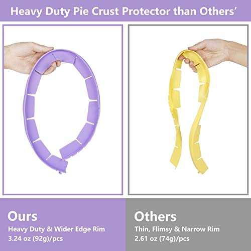 Heavy Duty Silicone Pie Crust Shield Edge Protector Fit 8-10.5 Inch Pie Pan - color: Purple
