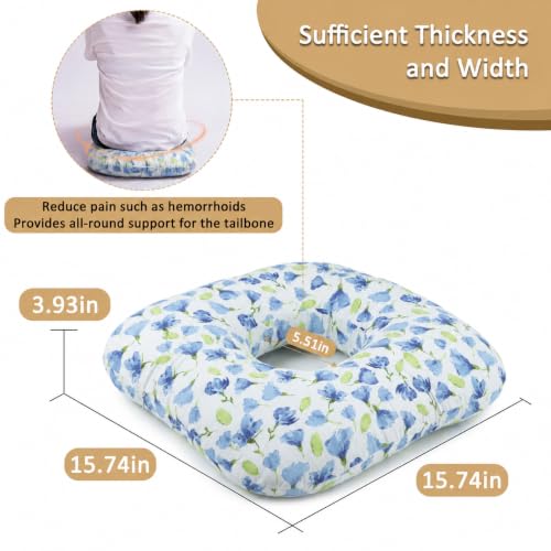 Hshbxd Donut Pillow, Tailbone Cushion for Wheelchair, Office and Travel - color: Flower — Iris