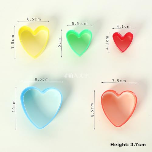 Cookie Cutter Set for Baking, 5PCS Sandwich Fondant Cake Fruit Vegetable Shapes Cutter Set (Heart) - color: Heart