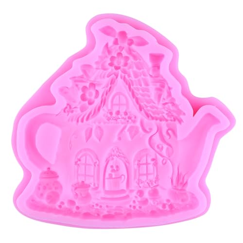 Tea Pot House Silicone Mold Fairy Home Fondant Molds Set Of 2 - color: Style K