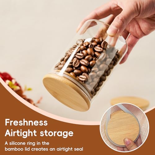 15 oz Glass Sugar Container, 1 Pack Coffee Container, Glass Jars with Lids