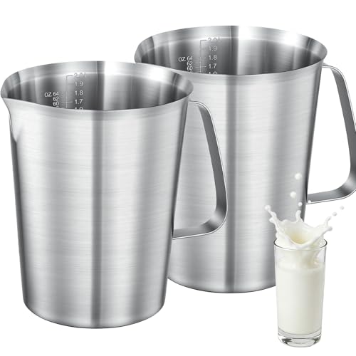 Stainless Steel Metal Measuring Cup w/Handle for Liquid,64&64oz - size: 64 oz+64 oz