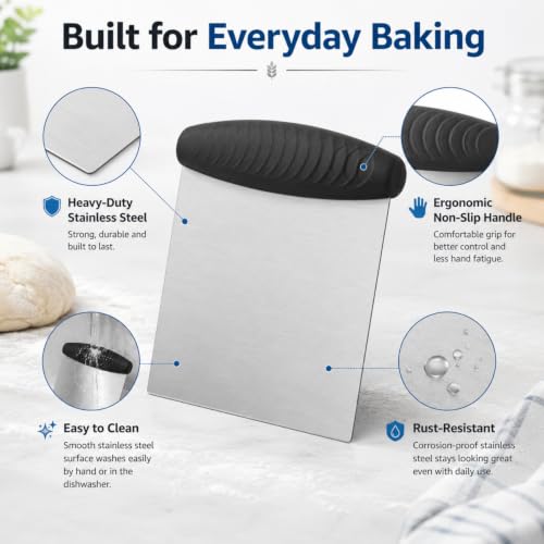 Stainless Steel Bench and Dough Scraper for Baking