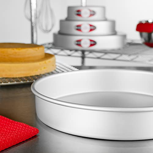 Fat Daddio's Anodized Aluminum Round Cake Pan, 10 x 2 Inch - size: 10 x 2 Inch, style: 2" Depth