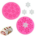 2 Pcs Snowflake Silicone Mold Winter 3D Snowflake Chocolate Mold