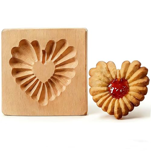 Carved Wooden Gingerbread Cookie Mold,3D Wooden Baking Mold Cookie Biscuit Press Stamp Molds,Cookie Cutter,Cookie Stamp,DIY Biscuit Stamp Mould for Halloween Thanksgiving Christmas(loving) - color: loving